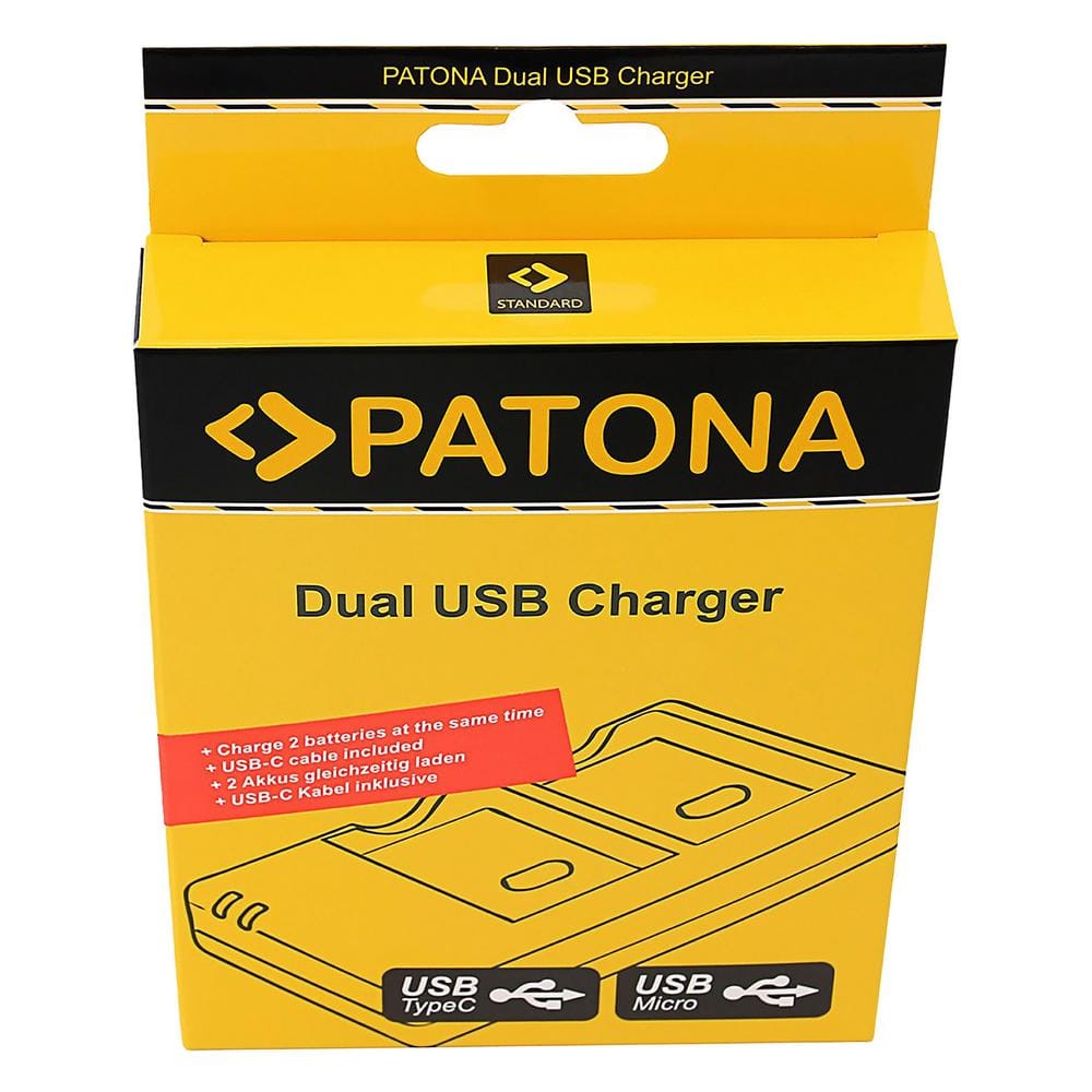 PATONA Dual Schnell-Ladegerät für Panasonic DMW-BLF19 inkl. USB-C Kabel