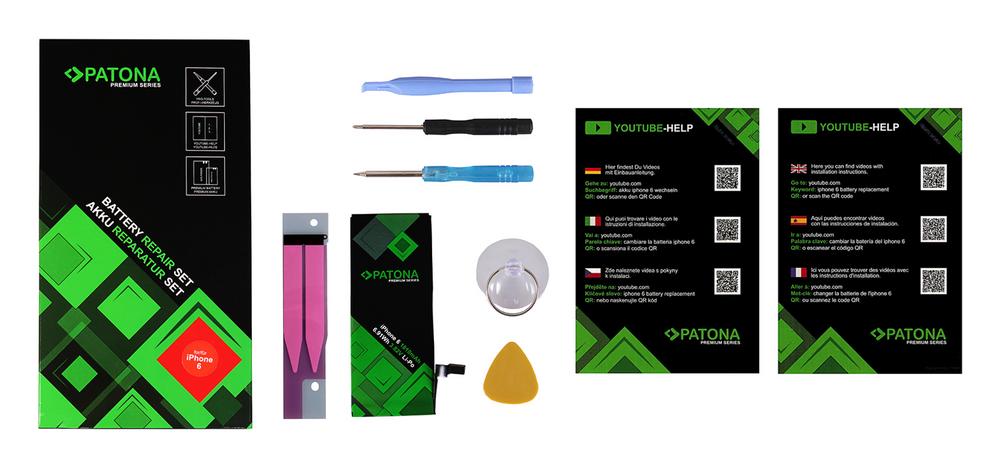 PATONA Premium Akku für Apple iPhone 6 616-0804 616-0805 616-0809 inkl. Werkzeugset