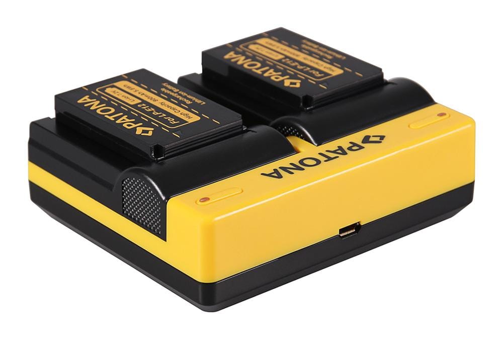 PATONA Dual Ladegerät für Canon LP-E12 EOS M inklusive Micro-USB Kabel