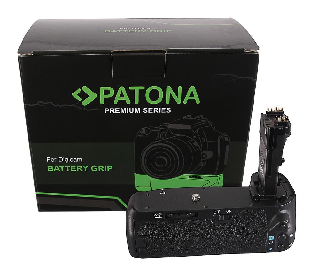 PATONA Premium Batteriegriff für Canon EOS 70D 80D 90D BG-E14H für 2 LP-E6 Akkus inkl. IR‑Fernbedienung