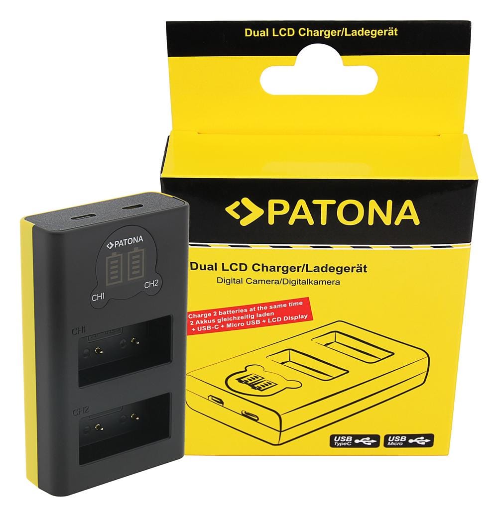 PATONA Dual LCD USB Ladegerät für Fuji NP-W126 HS30 EXR HS30EXR HS-30EXR HS33 EXR HS33EXR HS-33EXR XP