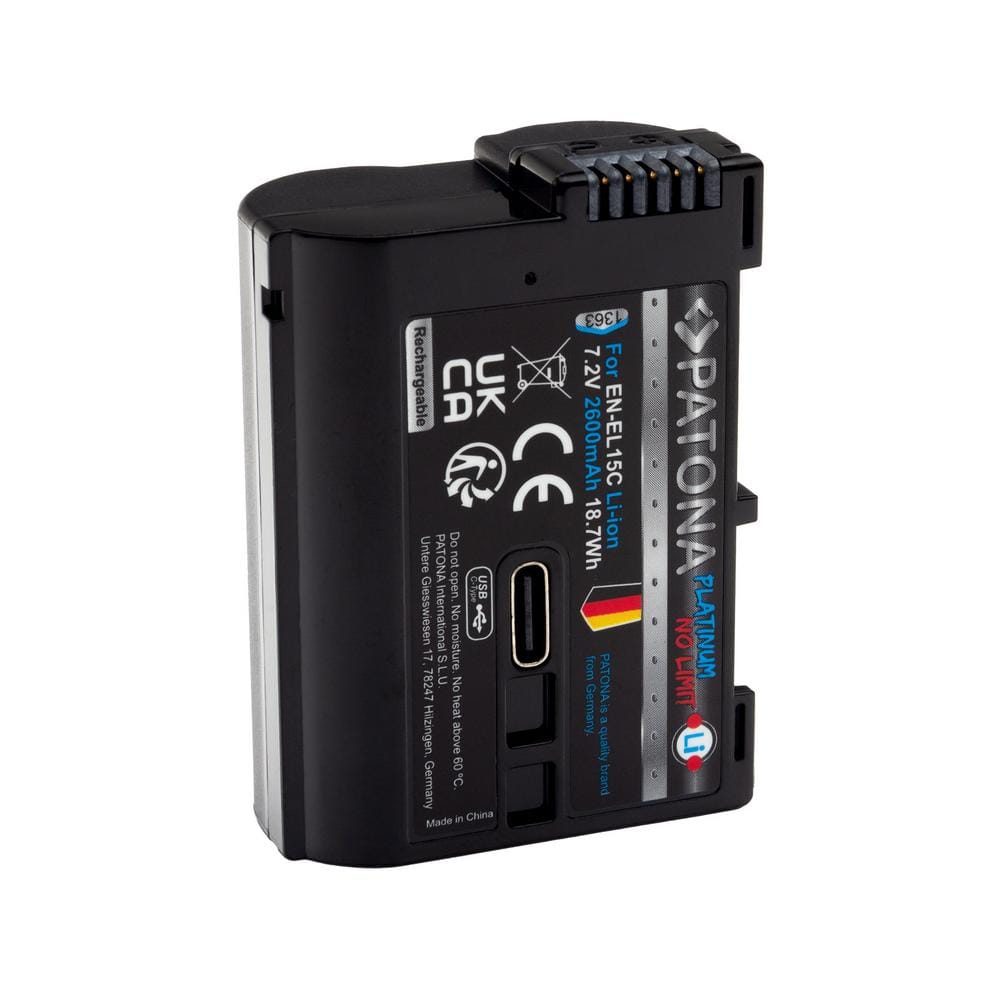 PATONA Platinum Akku mit USB‑C Input für Nikon Z5 Z6 Z6II Z6III Z7 Z8 ZF D500 D800 D850 D7000 D7100 D PATONA Platinum Akku mit USB‑C Input für Nikon Z5 Z6 Z6II Z6III Z7 Z8 ZF D500 D800 D850 D7000 D7100 D