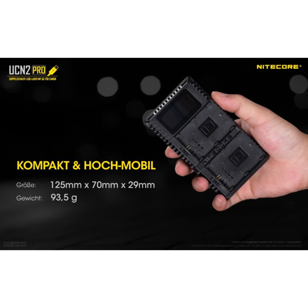 Nitecore UCN 2 PRO Ladegerät für Canon Nitecore UCN 2 PRO Ladegerät für Canon