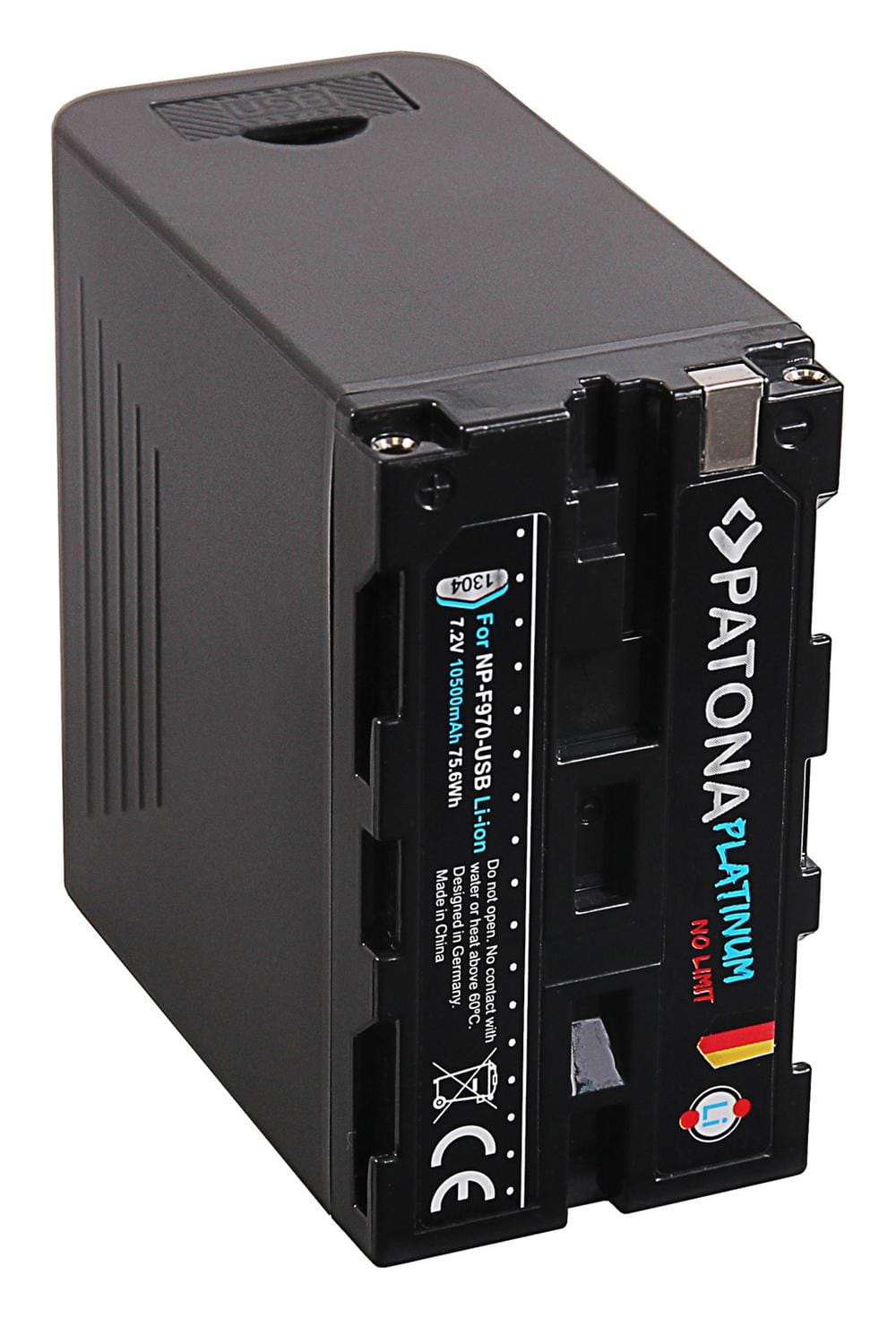 PATONA Platinum Akku für Sony NP-F970 NP-F960 NP-F950 inkl. Powerbank 5V/2A USB Ausgang 10500mAh und Micro