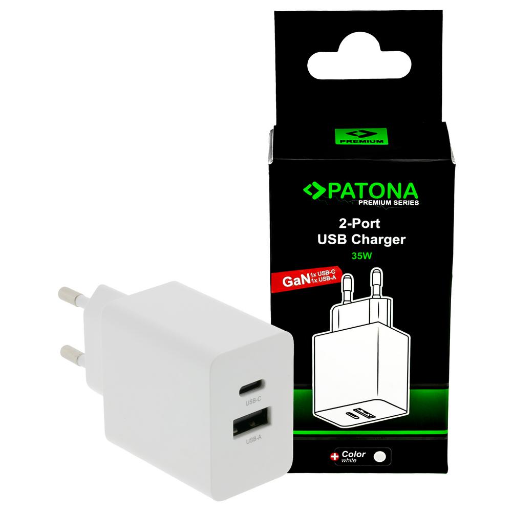 PATONA Premium GaN 35W Adapter weiß mit 1x USB‑C und 1x USB‑A, PD3.0 und QC3.0 PATONA Premium GaN 35W Adapter weiß mit 1x USB‑C und 1x USB‑A, PD3.0 und QC3.0