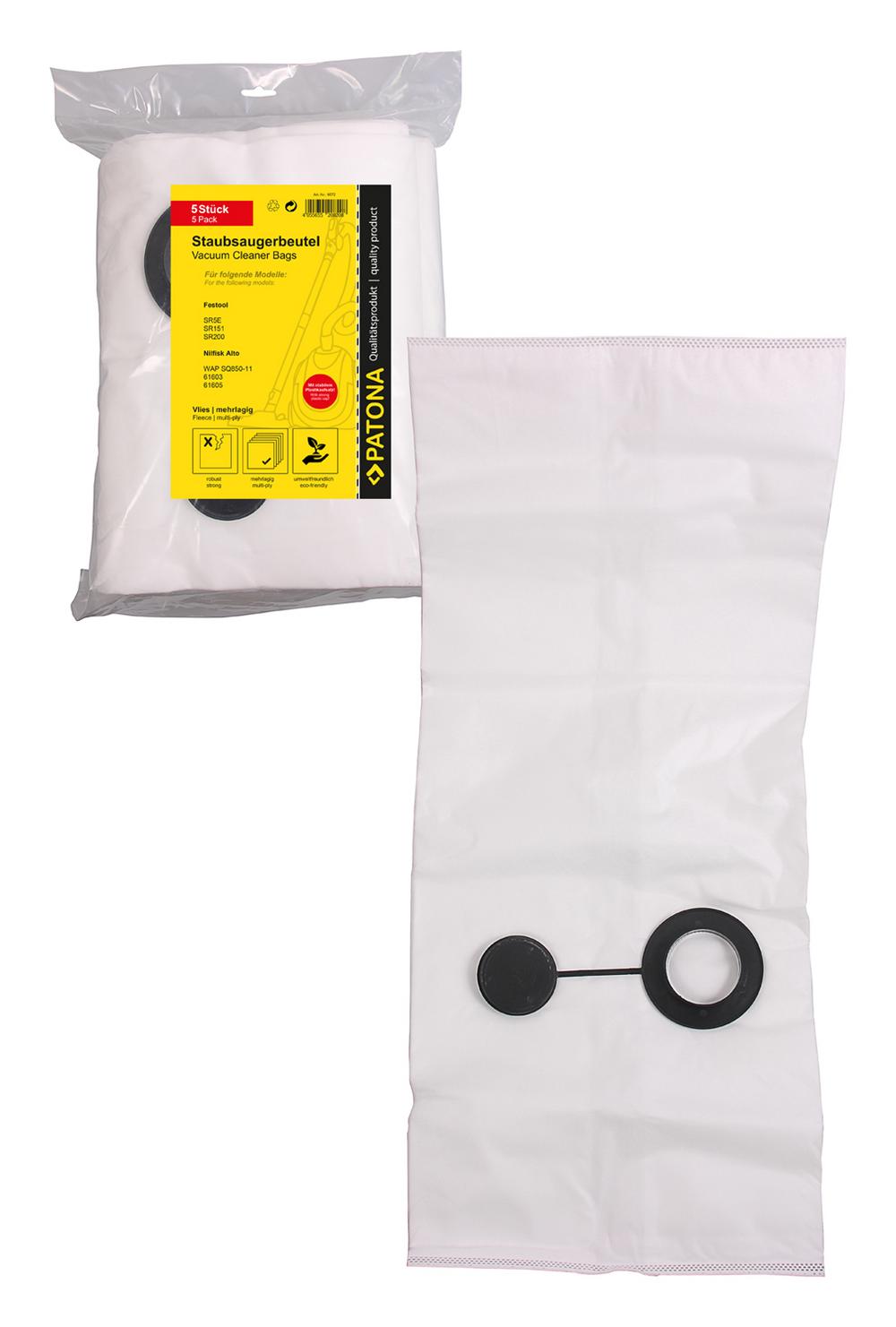 PATONA 5 Staubsaugerbeutel mehrlagig Vlies für Festool SR5E SR151 SR200 SR201 SR203 Nilfisk Alto 6160 PATONA 5 Staubsaugerbeutel mehrlagig Vlies für Festool SR5E SR151 SR200 SR201 SR203 Nilfisk Alto 6160