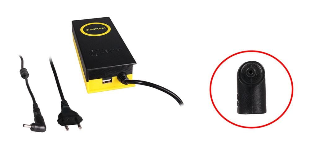 PATONA 90W Synchron-Netzteil 4 x 1,35 x 10 mm 19 V inkl. USB‑Ausgang 2,1 A PATONA 90W Synchron-Netzteil 4 x 1,35 x 10 mm 19 V inkl. USB‑Ausgang 2,1 A