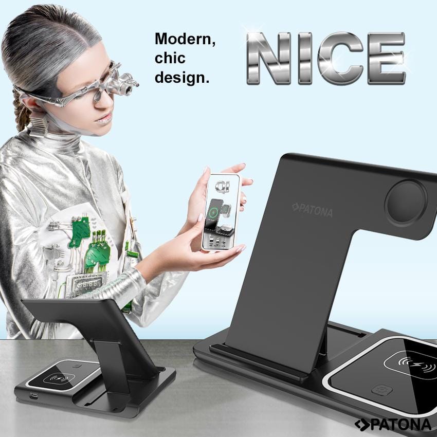 PATONA 3in1 QI Wireless Ladegerät für Smartphone iPhone Watch und AirPods PATONA 3in1 QI Wireless Ladegerät für Smartphone iPhone Watch und AirPods