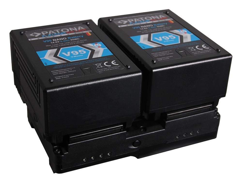 PATONA Hot Swap V-Mount Adapter für 2 PATONA Nano Akkus inkl. Ladefunktion D-Tap
