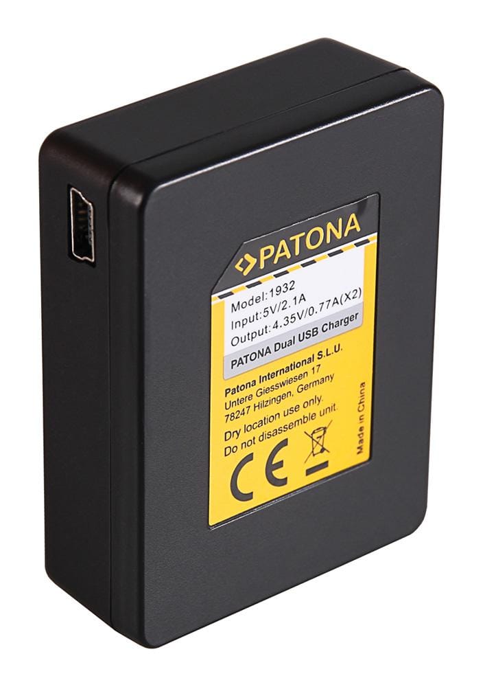 PATONA Dual Schnell-Ladegerät für SJCAM SJ6 Legend Black SJ6000 inkl. Micro-USB Kabel