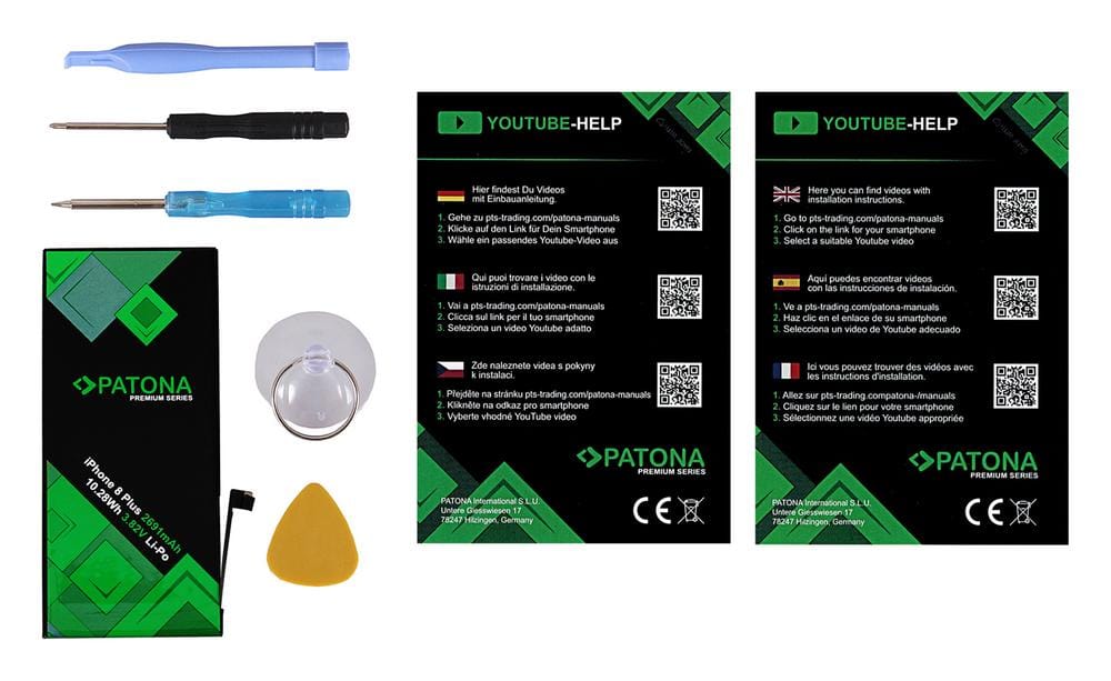 PATONA Premium Akku für Apple iPhone 8 Plus 616-000367 inkl. Werkzeugset