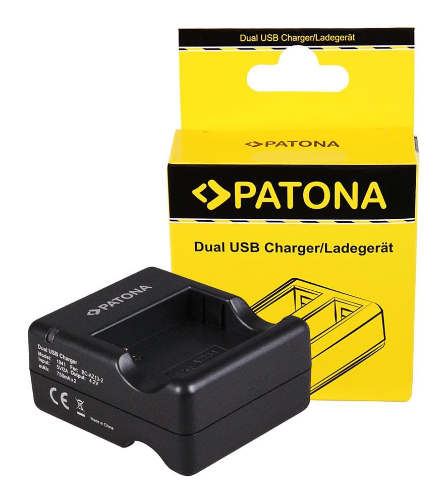 PATONA Dual Schnell-Ladegerät für Xiaomi Yi AZ13-2 AZ13-1 inkl. Micro-USB Kabel PATONA Dual Schnell-Ladegerät für Xiaomi Yi AZ13-2 AZ13-1 inkl. Micro-USB Kabel
