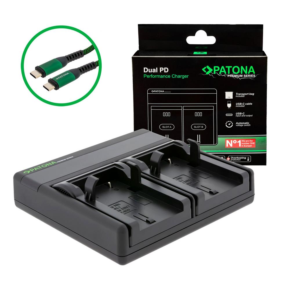 PATONA Premium Dual PD Performance Ladegerät für Nikon EN-EL1 inkl. USB‑C Input/Output