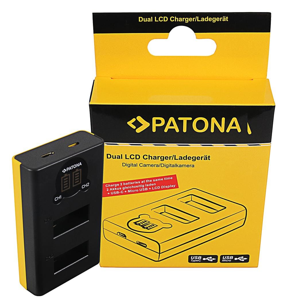 PATONA Dual LCD USB Ladegerät für GoPro Max SPCC1B