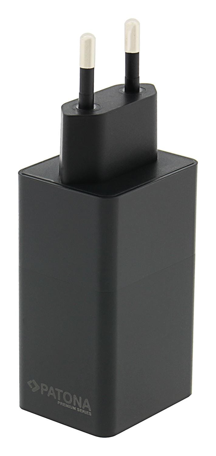 PATONA Premium GaN PD65W Adapter schwarz 2 x USB‑C 1 x USB‑A PD3.0 QC3.0 PATONA Premium GaN PD65W Adapter schwarz 2 x USB‑C 1 x USB‑A PD3.0 QC3.0