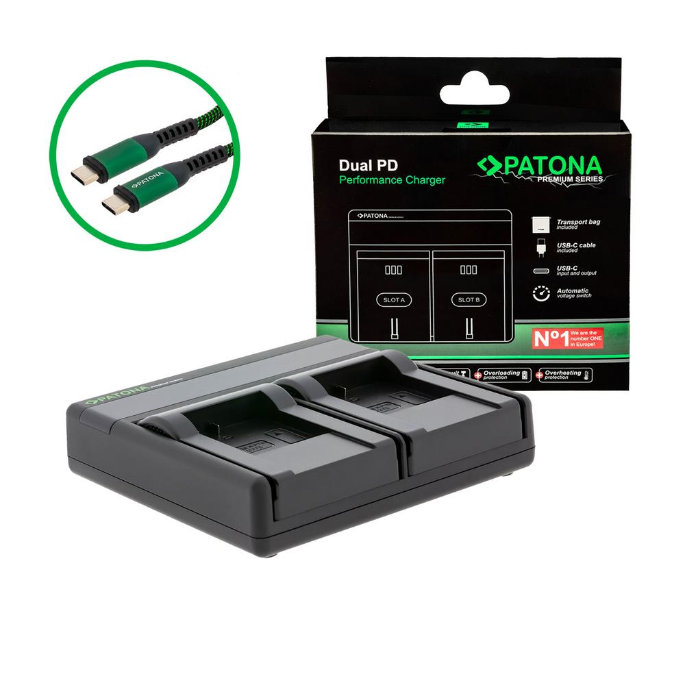PATONA Premium Dual PD Performance Ladegerät für SJCAM SJ4000 inkl. USB‑C input/output PATONA Premium Dual PD Performance Ladegerät für SJCAM SJ4000 inkl. USB‑C input/output