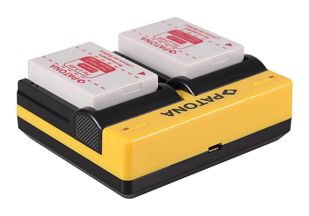 PATONA Dual Ladegerät für Canon LP-E8 EOS 550D 600D 650D 700D inkl. Micro-USB Kabel