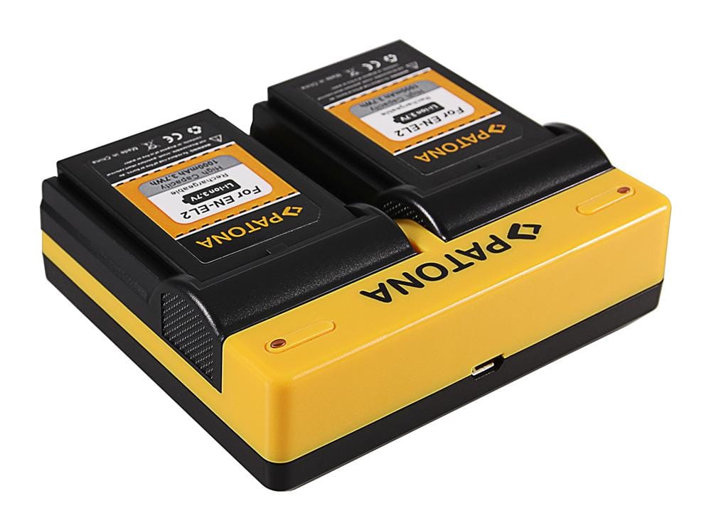 PATONA Dual Ladegerät für Nikon EN-EL2 CoolPix 2500 3500 SQ inkl. Micro-USB Kabel PATONA Dual Ladegerät für Nikon EN-EL2 CoolPix 2500 3500 SQ inkl. Micro-USB Kabel