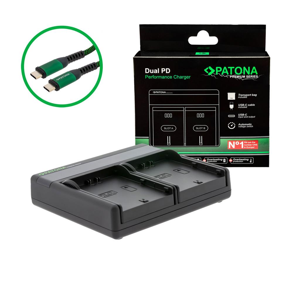 PATONA Premium Dual PD Performance Ladegerät für JVC SSL-75 inkl. USB‑C Input/Output PATONA Premium Dual PD Performance Ladegerät für JVC SSL-75 inkl. USB‑C Input/Output
