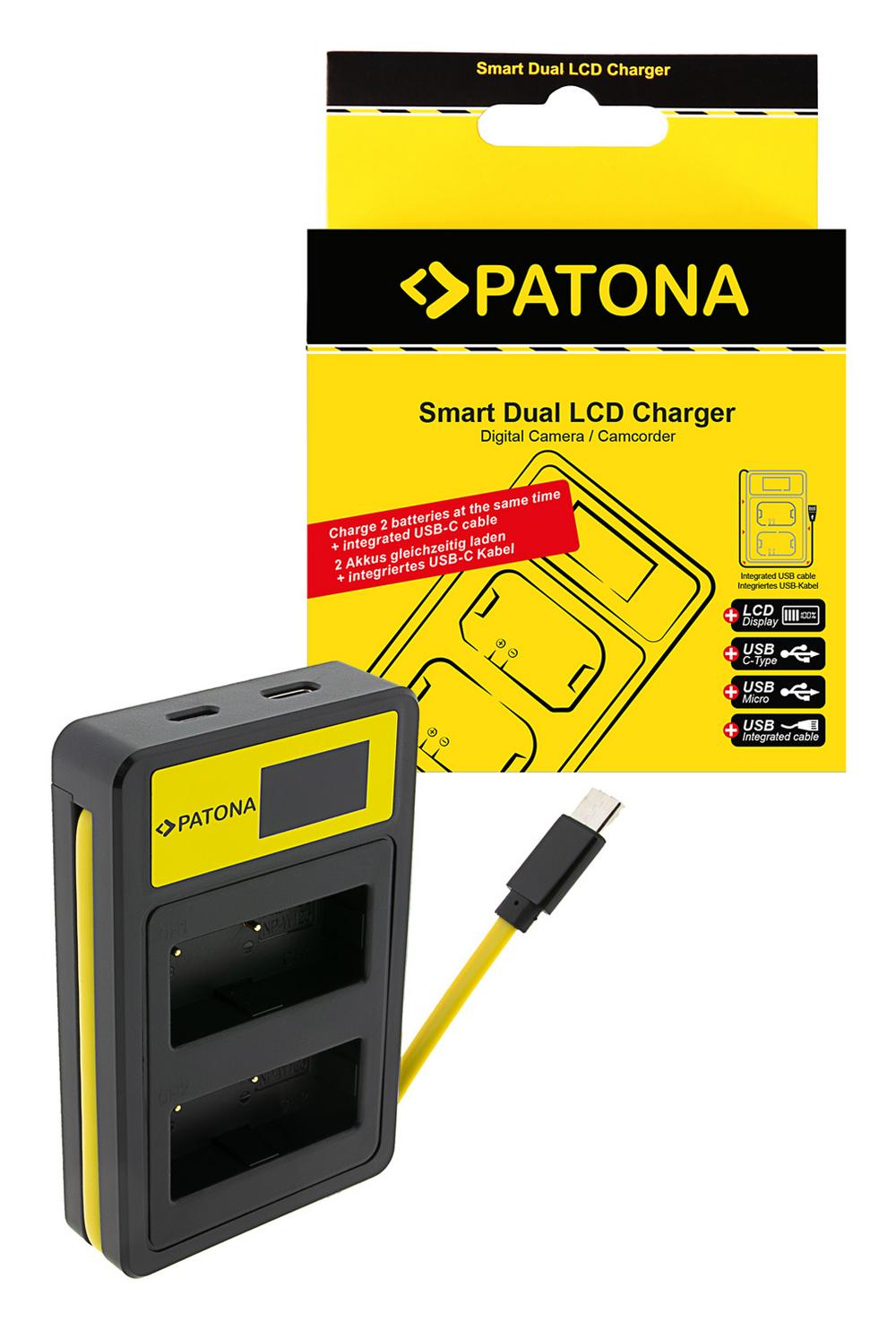 PATONA Smart Dual LCD USB Ladegerät für Fuji NP-W126 HS30 EXR HS30EXR HS-30EXR HS33 EXR HS33EXR HS-33