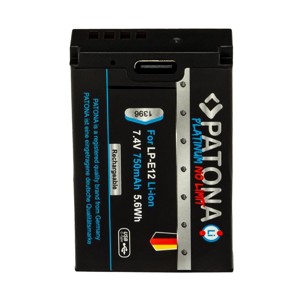 PATONA Platinum Akku mit USB-C Input für Canon LP-E12 EOS 100D EOS M50 PATONA Platinum Akku mit USB-C Input für Canon LP-E12 EOS 100D EOS M50