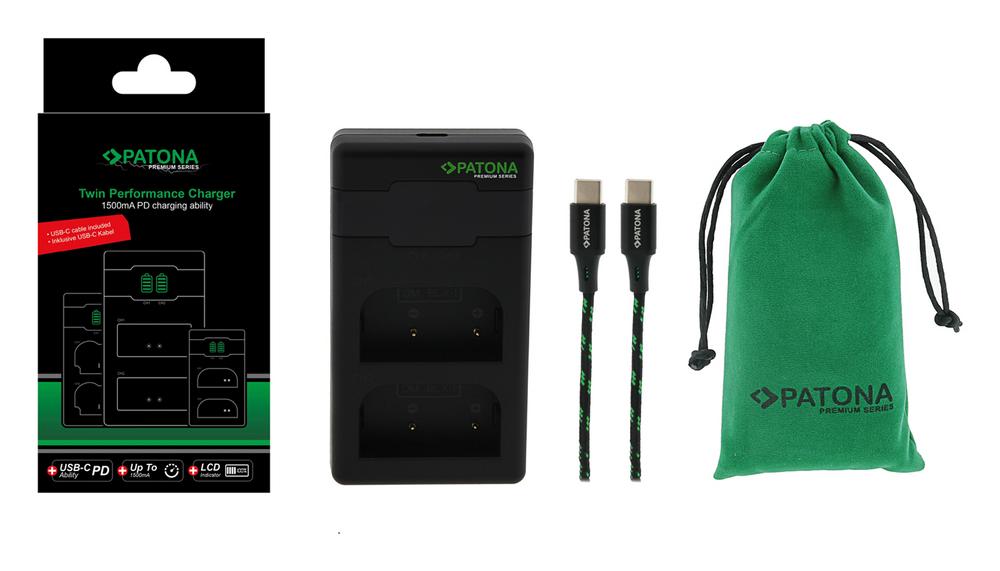 PATONA Premium Twin Performance PD Ladegerät für Olympus BLX-1 OM-1 inkl. USB-C Kabel