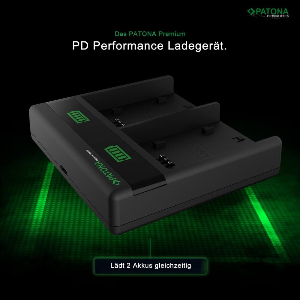 PATONA Premium Dual PD Performance Ladegerät für Canon SLB-10A inkl. USB-C Input/Output