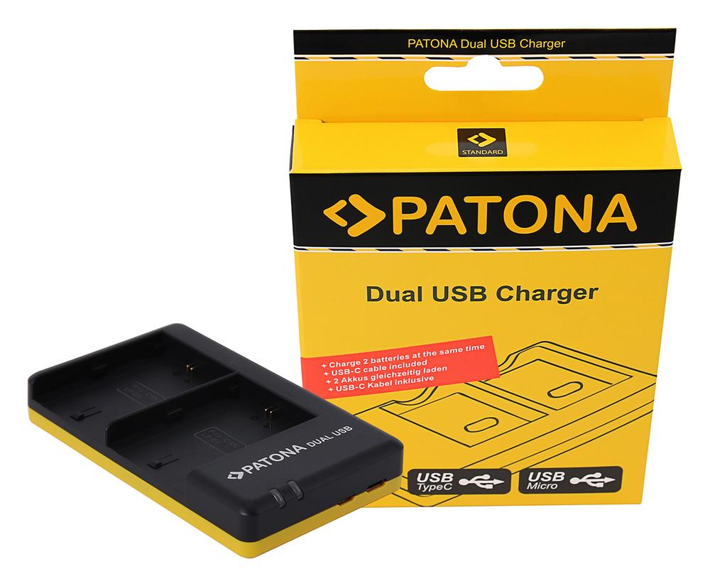 PATONA Dual Schnell-Ladegerät für Canon LP-E6 LPE6 inkl. USB-C Kabel
