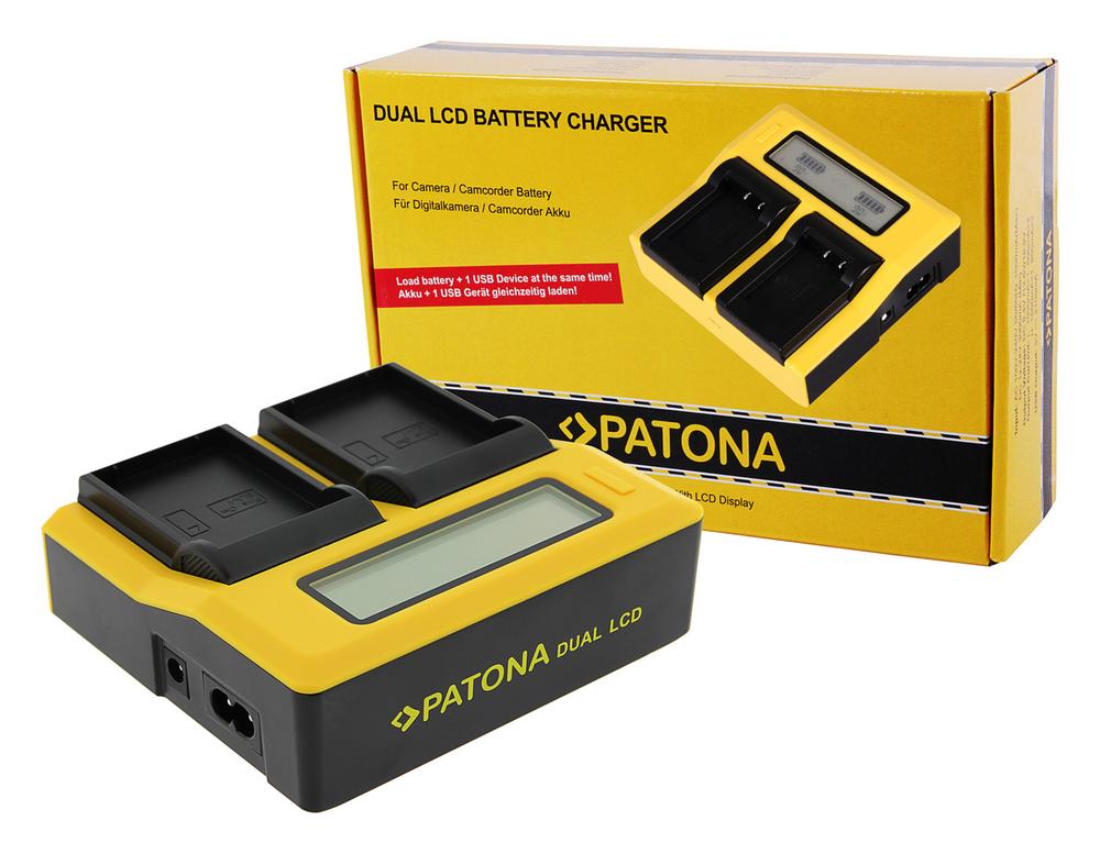 PATONA Dual LCD USB Ladegerät für Olympus OM-1 BLX-1