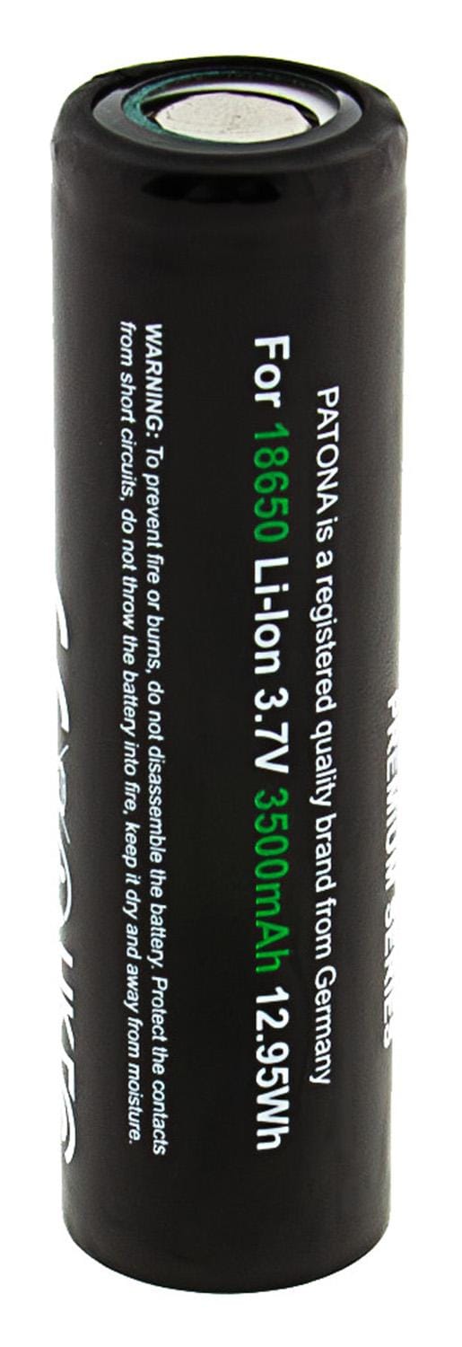 PATONA Premium 18650 Li‑Ion Akku ungeschützt flattop 3,7 V 3500 mAh für E‑Zigaretten Powerbanks Taschenlampen e‑Bike PATONA Premium 18650 Li‑Ion Akku ungeschützt flattop 3,7 V 3500 mAh für E‑Zigaretten Powerbanks Taschenlampen e‑Bike