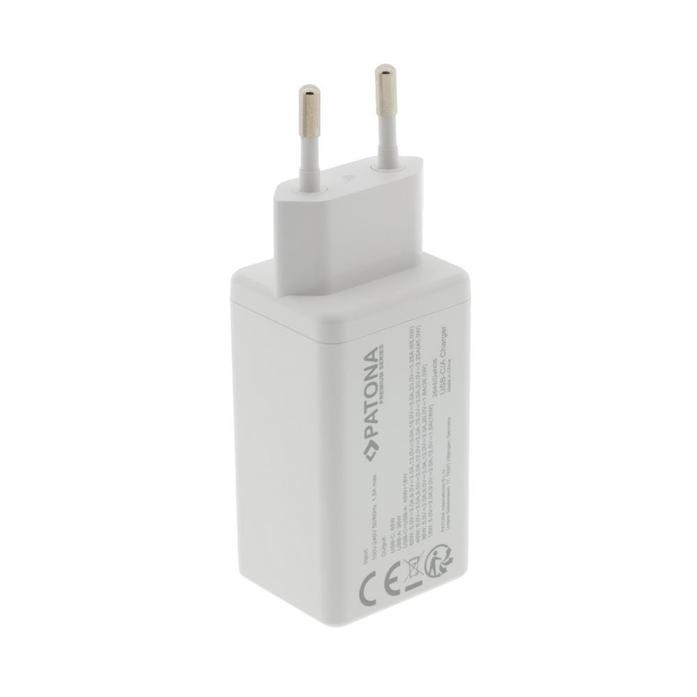 PATONA Premium GaN PD65W Adapter weiß 1x USB-C 1x USB-A PD3.0 QC3.0 PATONA Premium GaN PD65W Adapter weiß 1x USB-C 1x USB-A PD3.0 QC3.0