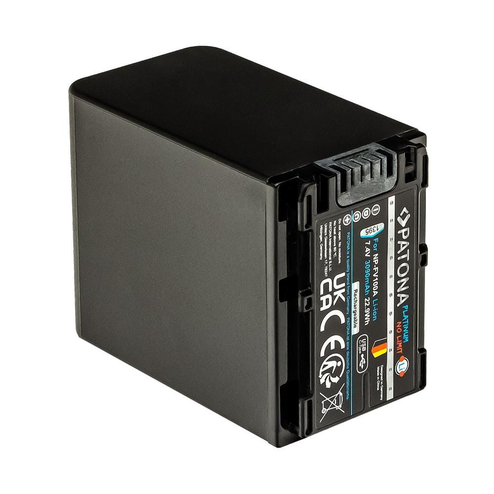 PATONA Platinum Akku mit USB-C Input für Sony NP-FV100 FDR-AX40 FDR-AX45 FDR-CX680 NEX-VG30 PATONA Platinum Akku mit USB-C Input für Sony NP-FV100 FDR-AX40 FDR-AX45 FDR-CX680 NEX-VG30