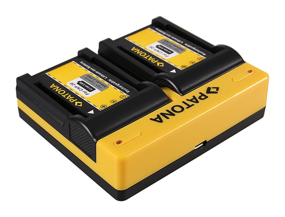 PATONA Dual Ladegerät für Casio NP-20 Exilim EXM1 EX-M1 EXM2 EX-M2 EXM20 EX-M20 EXS1 inkl. Micro-USB Kabel