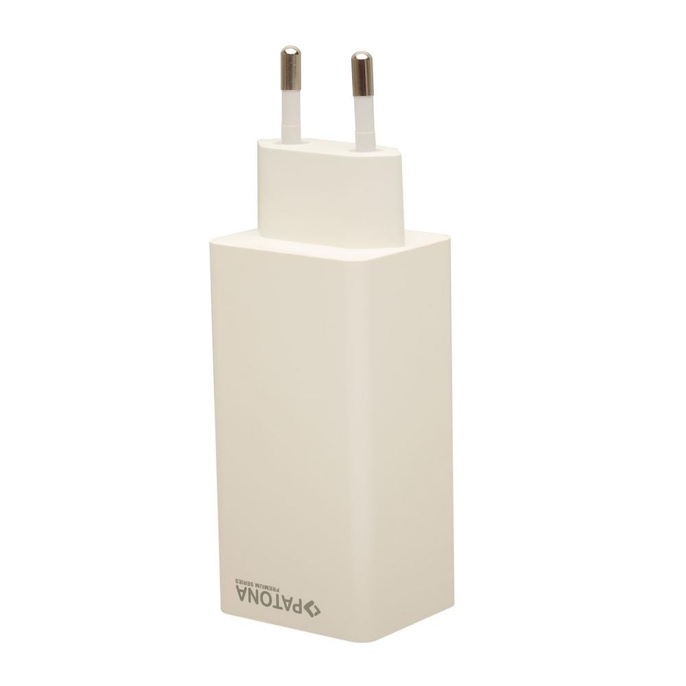 PATONA Premium GaN PD100W Adapter weiß 2 USB‑C Anschlüsse 1 USB‑A Anschluss PD3.0 QC3.0 PATONA Premium GaN PD100W Adapter weiß 2 USB‑C Anschlüsse 1 USB‑A Anschluss PD3.0 QC3.0