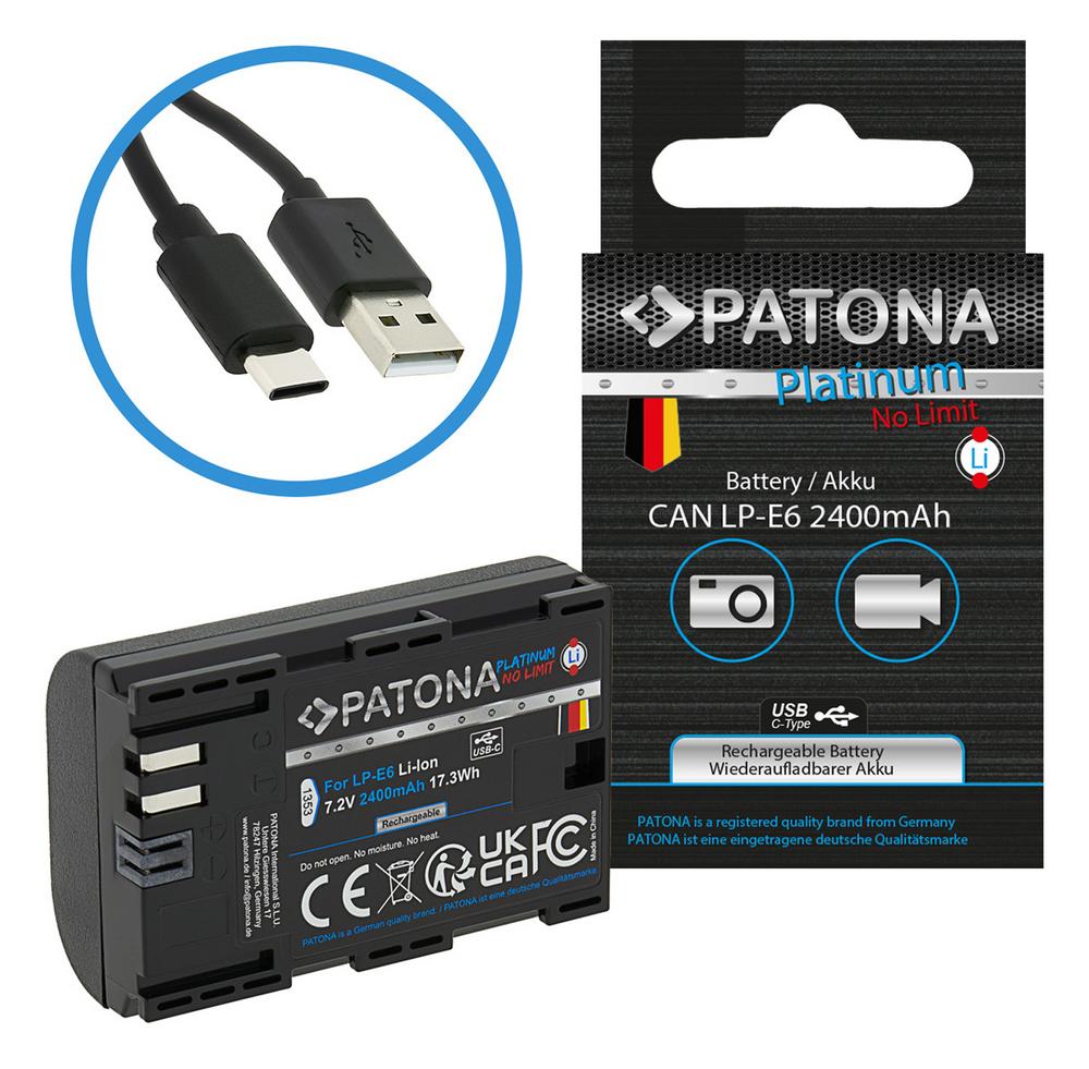PATONA Platinum Akku mit USB-C Input für Canon LP-E6 LPE6 EOS 60D 70D 5D 6D 7D Mark III PATONA Platinum Akku mit USB-C Input für Canon LP-E6 LPE6 EOS 60D 70D 5D 6D 7D Mark III