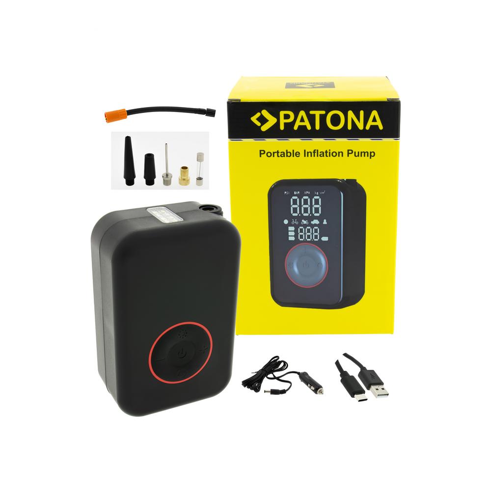 PATONA elektrische Luftpumpe für 10.3 bar 150 PSI tragbarer Akku Kompressor mit LED‑Licht SOS‑Licht und Powerbank PATONA elektrische Luftpumpe für 10.3 bar 150 PSI tragbarer Akku Kompressor mit LED‑Licht SOS‑Licht und Powerbank