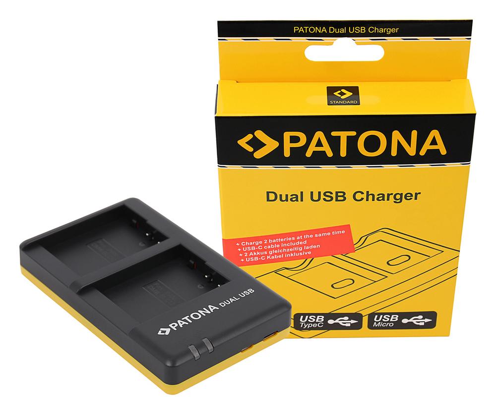 PATONA Dual Schnell-Ladegerät für Panasonic DMW-BLC12 E inkl. USB-C Kabel