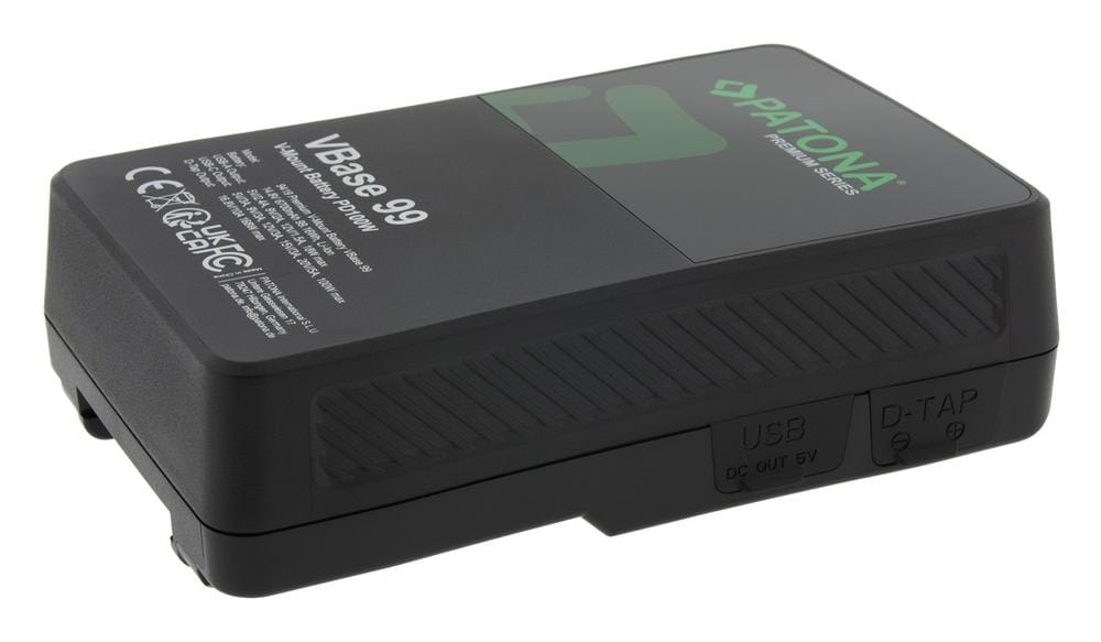 PATONA Premium V-Mount Akku VBase 99 PD 100W 99Wh USB-C USB-A D-Tap Samsung Zellen inkl. Hardcase