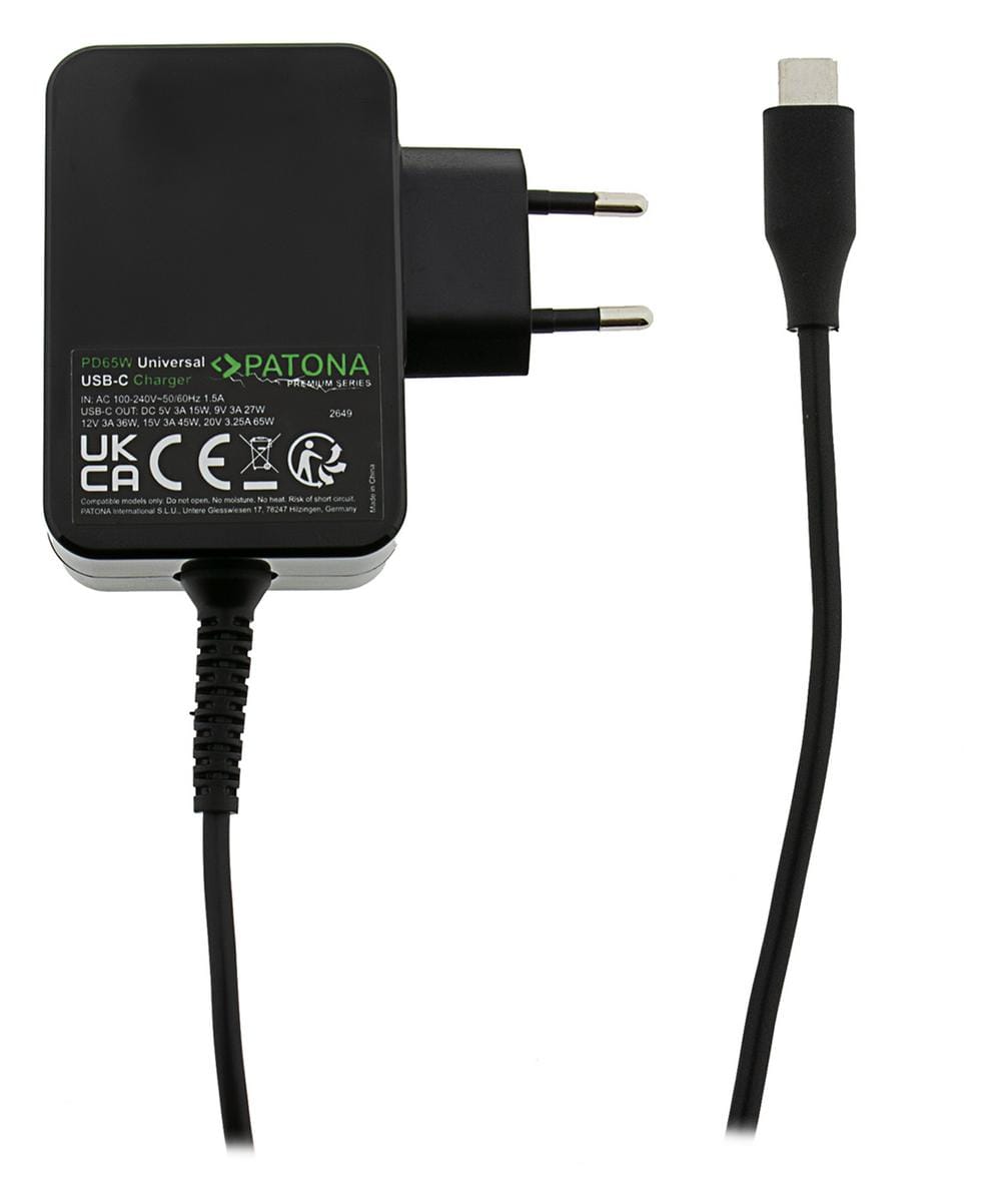 PATONA Premium PD65W Netzteil 5V 3A 9V 3A 12V 3A 15V 3A 20V 3,25A USB-C für Asus Lenovo Dell etc. PATONA Premium PD65W Netzteil 5V 3A 9V 3A 12V 3A 15V 3A 20V 3,25A USB-C für Asus Lenovo Dell etc.