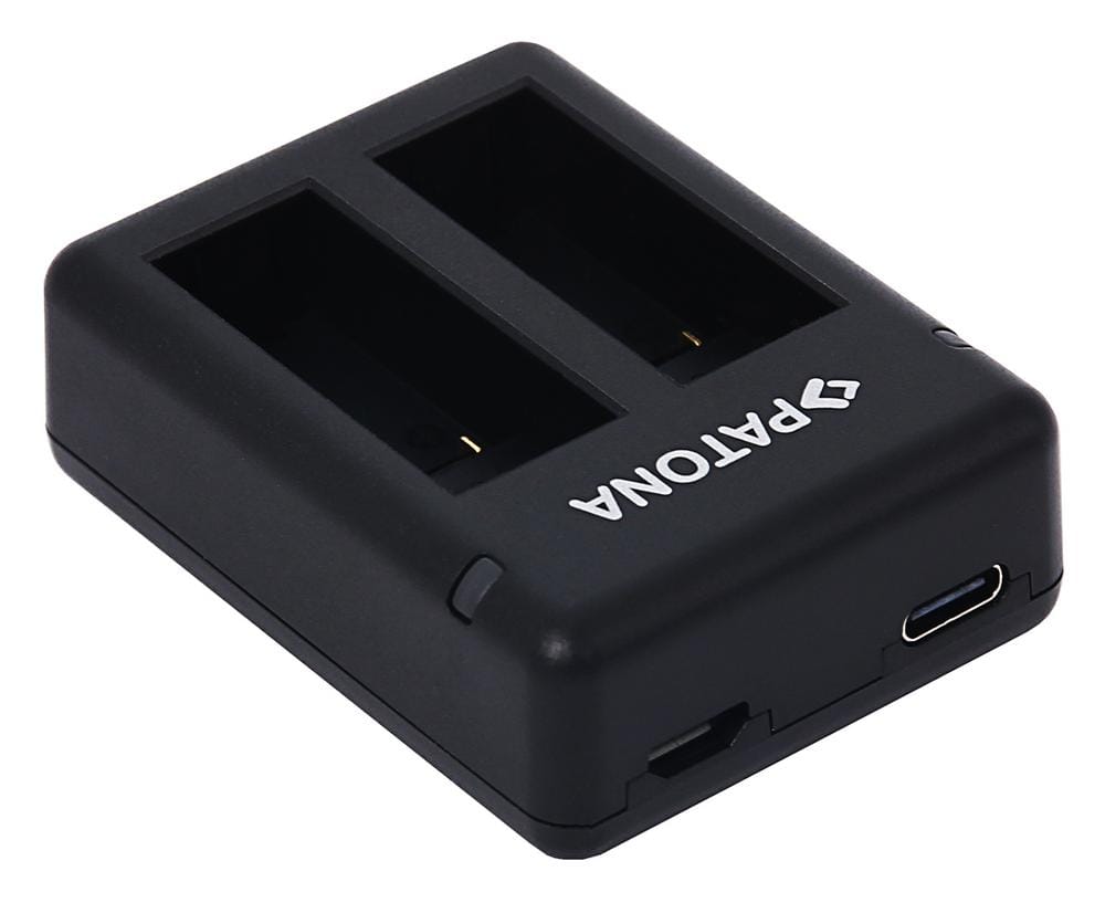 PATONA USB Dual Ladegerät für GoPro Hero 9 Hero 10 Hero 11 AHDBT901 ADBAT001 ADDBD-211 inkl. Micro-USB