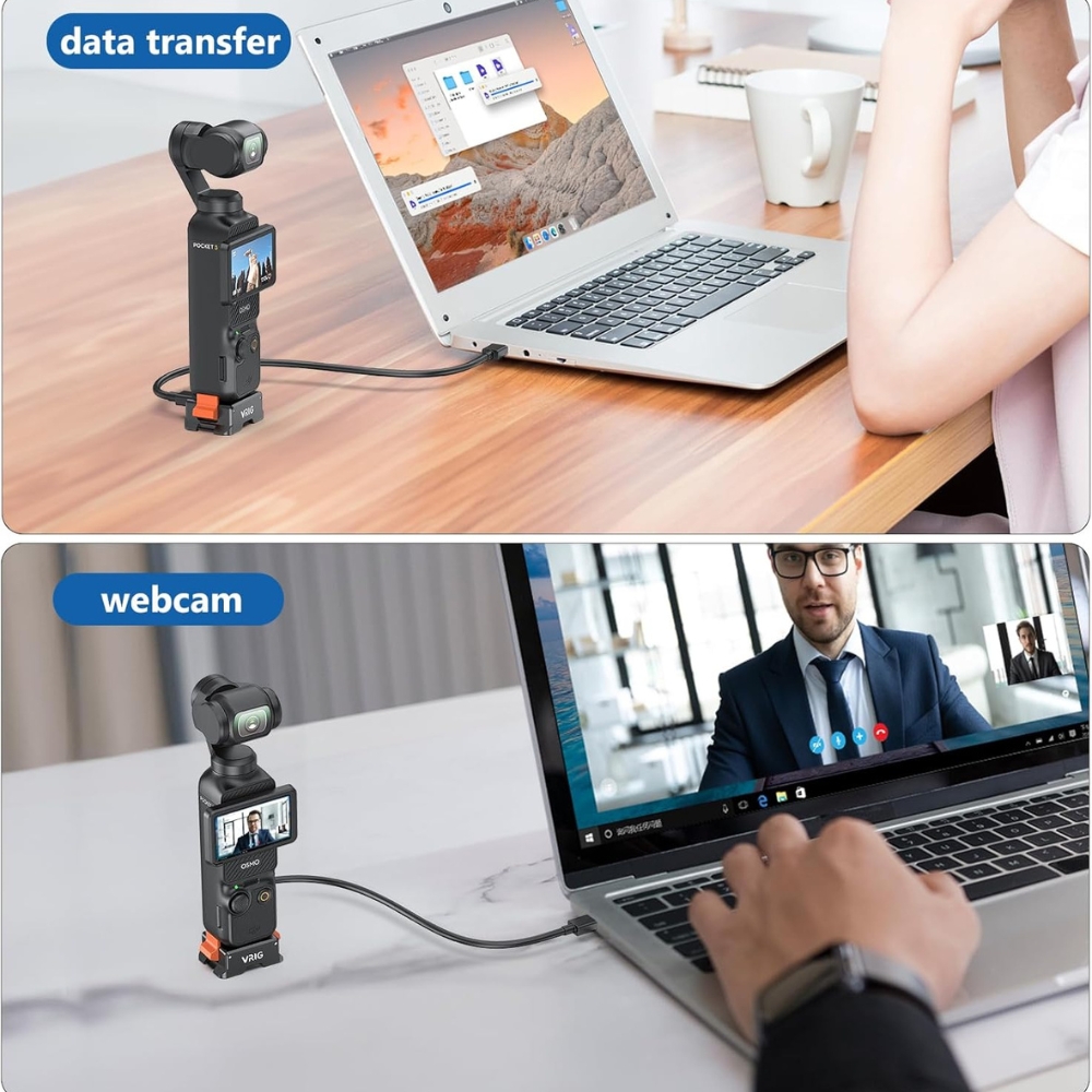 Adapter für DJI Osmo Pocket 3 - 4-in-1 Metallbasis mit Typ-C 1/4-Zoll-Gewinde