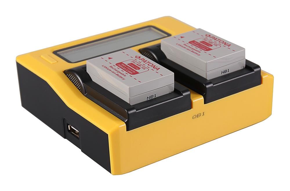 PATONA Dual LCD USB Ladegerät für Canon NB10L NB-10L