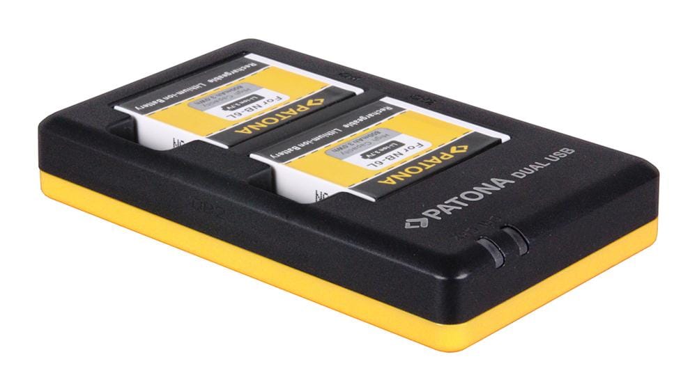 PATONA Dual Schnell-Ladegerät für Canon NB-6L NB6L inklusive Micro-USB Kabel