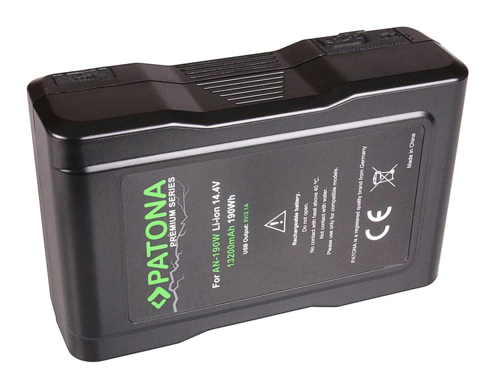PATONA Premium Akku für Anton Bauer AN-190W Gold Mount ARRI Alexa Blackmagic URSA D-Tap USB-Output