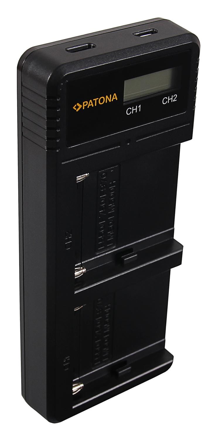 PATONA Dual LCD USB Ladegerät für Sony F550 F750 F970 FM50 FM500H