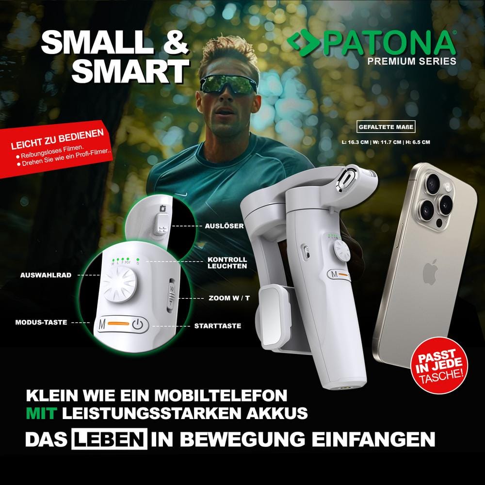 PATONA Premium 3 Achsen Gimbal für Smartphone PATONA Premium 3 Achsen Gimbal für Smartphone