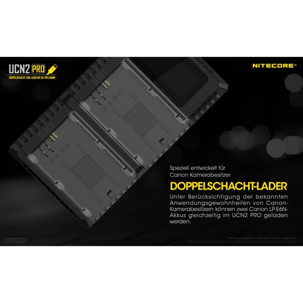 Nitecore UCN 2 PRO Ladegerät für Canon Nitecore UCN 2 PRO Ladegerät für Canon