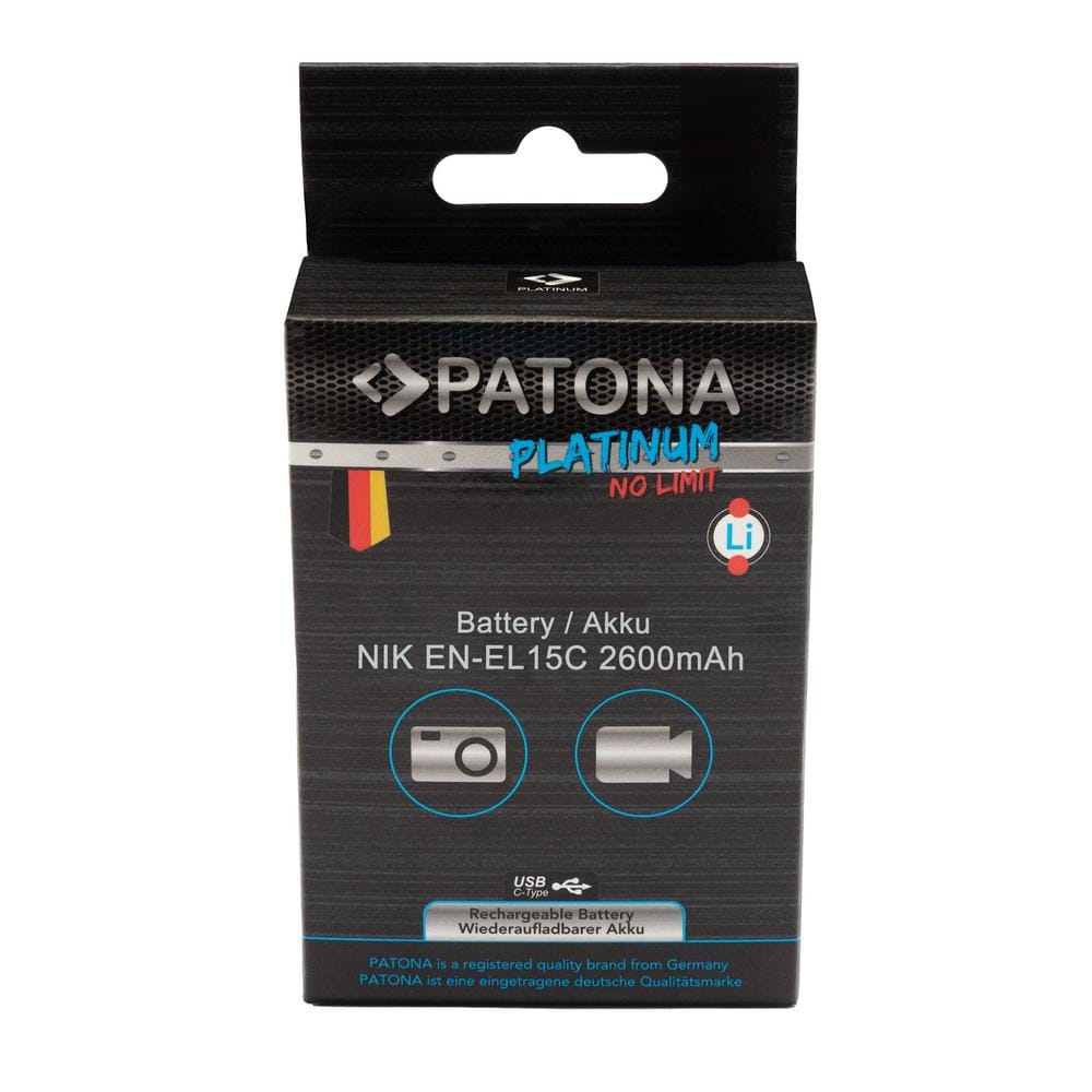 PATONA Platinum Akku mit USB‑C Input für Nikon Z5 Z6 Z6II Z6III Z7 Z8 ZF D500 D800 D850 D7000 D7100 D PATONA Platinum Akku mit USB‑C Input für Nikon Z5 Z6 Z6II Z6III Z7 Z8 ZF D500 D800 D850 D7000 D7100 D