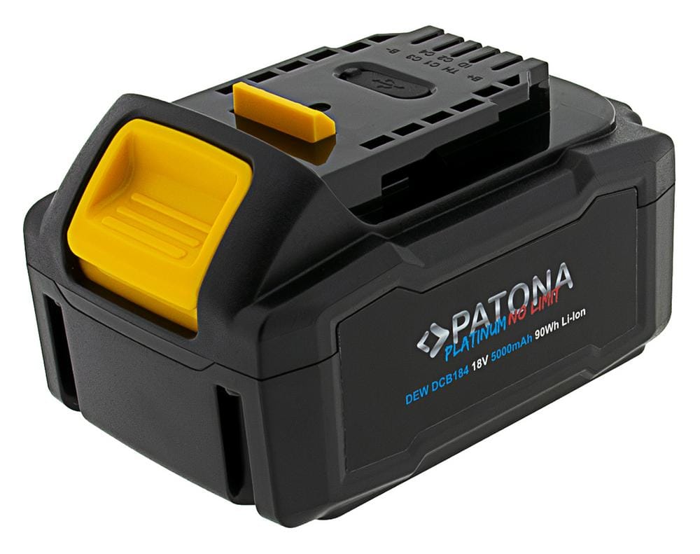 PATONA Platinum 18V Akku DCB184 für Dewalt XR-Serie mit USB-C PD65 W In- und Output
