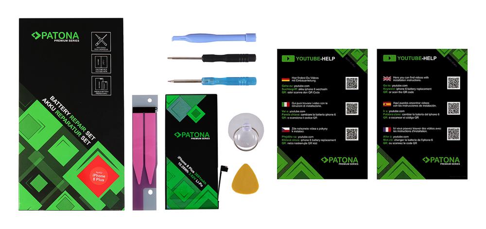 PATONA Premium Akku für Apple iPhone 8 Plus 616-000367 inkl. Werkzeugset